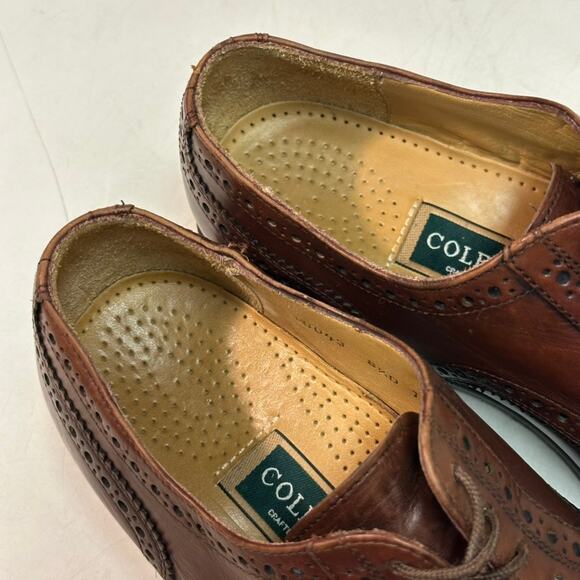 VERY GOOD Rancourt & Co. x Cole Haan Oxford Wingtip Cap Toe Brown Maine USA 8.5 - Picture 8 of 13